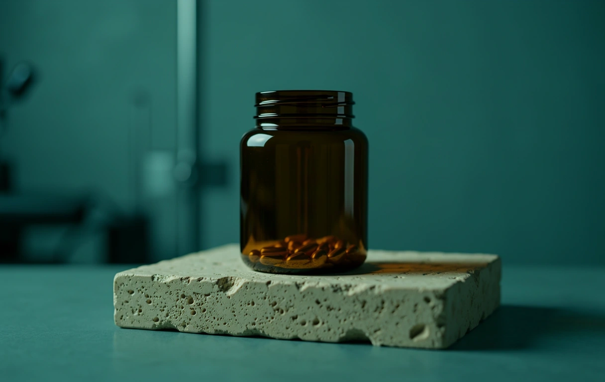 Precision nutrition containers on stone surface